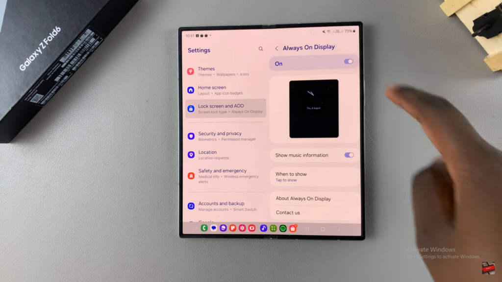 Schedule Always On Display On Samsung Galaxy Z Fold 6