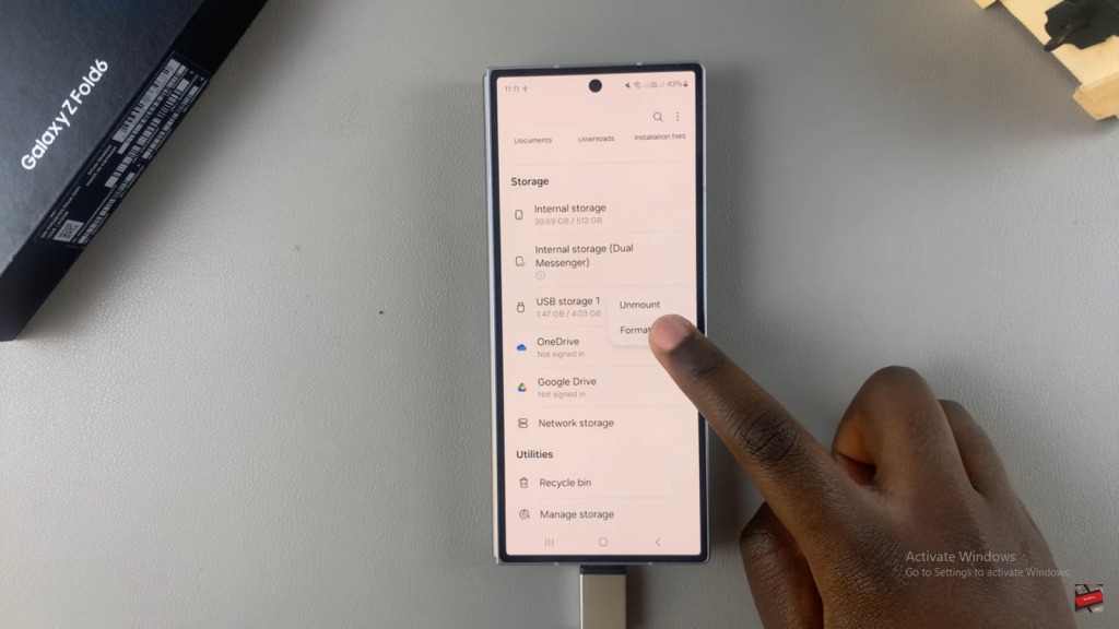 Format USB Flash Drive On Samsung Galaxy Z Fold 6