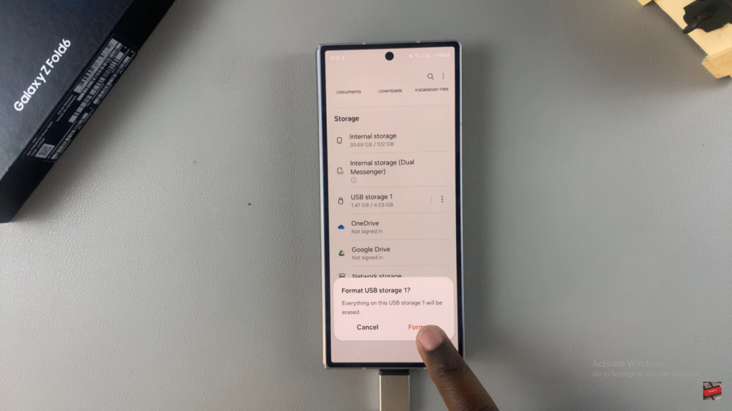 Format USB Flash Drive On Samsung Galaxy Z Fold 6