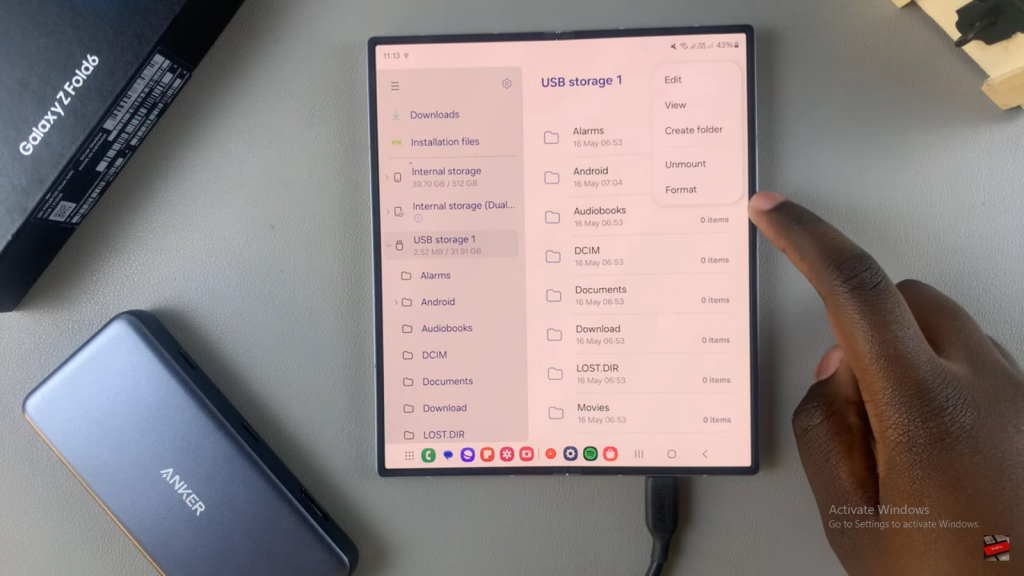 Format SD Card On Samsung Galaxy Z Fold 6