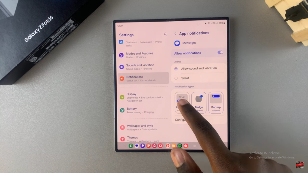 Enable Lock Screen Notifications On Samsung Galaxy Z Fold 6