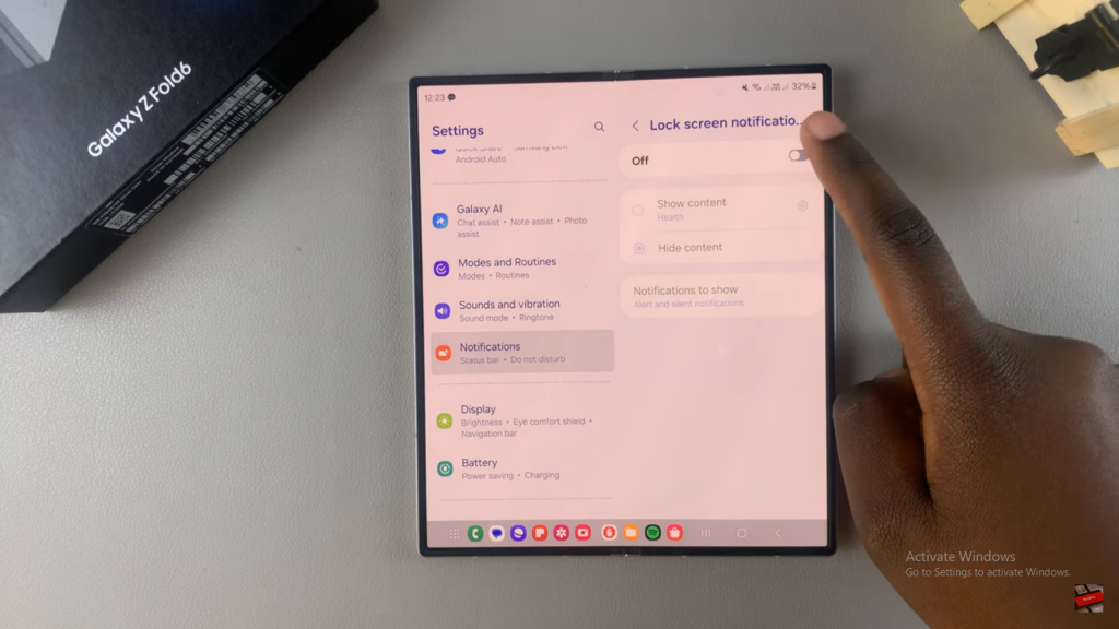 Enable Lock Screen Notifications On Samsung Galaxy Z Fold 6