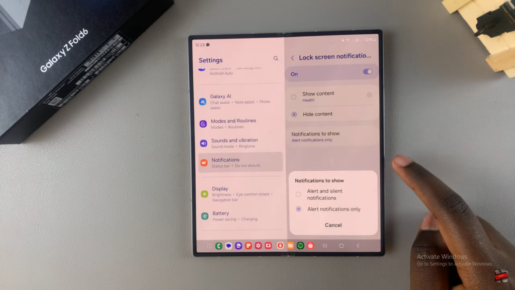 Enable Lock Screen Notifications On Samsung Galaxy Z Fold 6