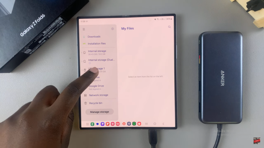 Transfer Files From USB Flash Drive To Samsung Galaxy Z Fold 6