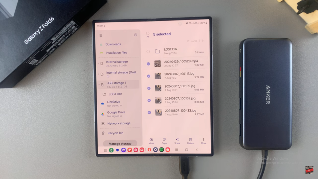 Transfer Files From USB Flash Drive To Samsung Galaxy Z Fold 6