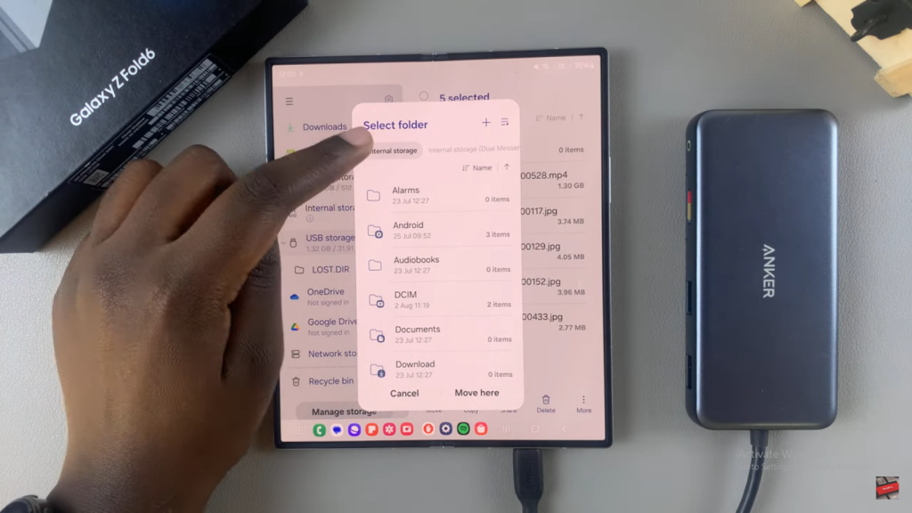 Transfer Files From USB Flash Drive To Samsung Galaxy Z Fold 6