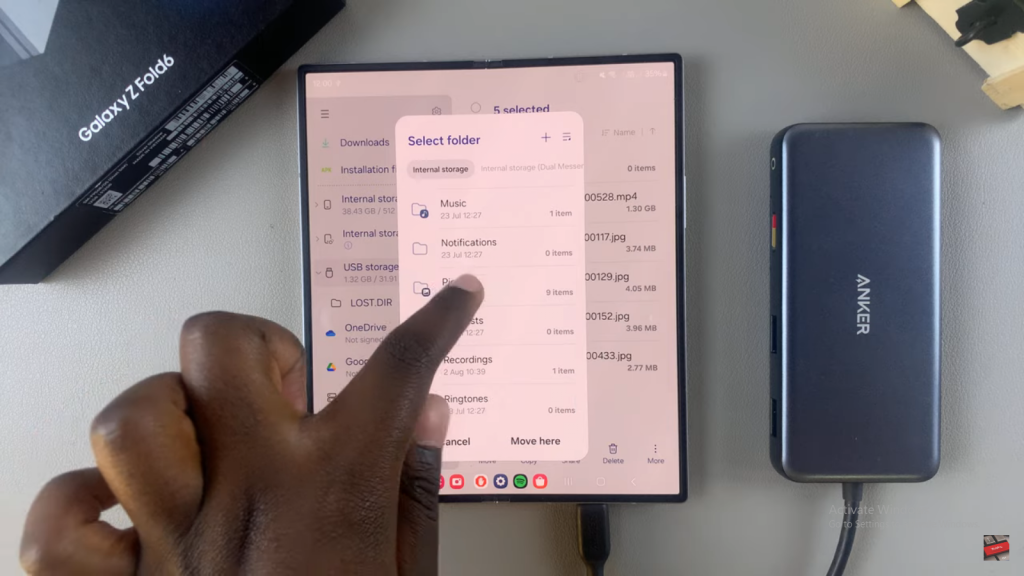 Transfer Files From USB Flash Drive To Samsung Galaxy Z Fold 6