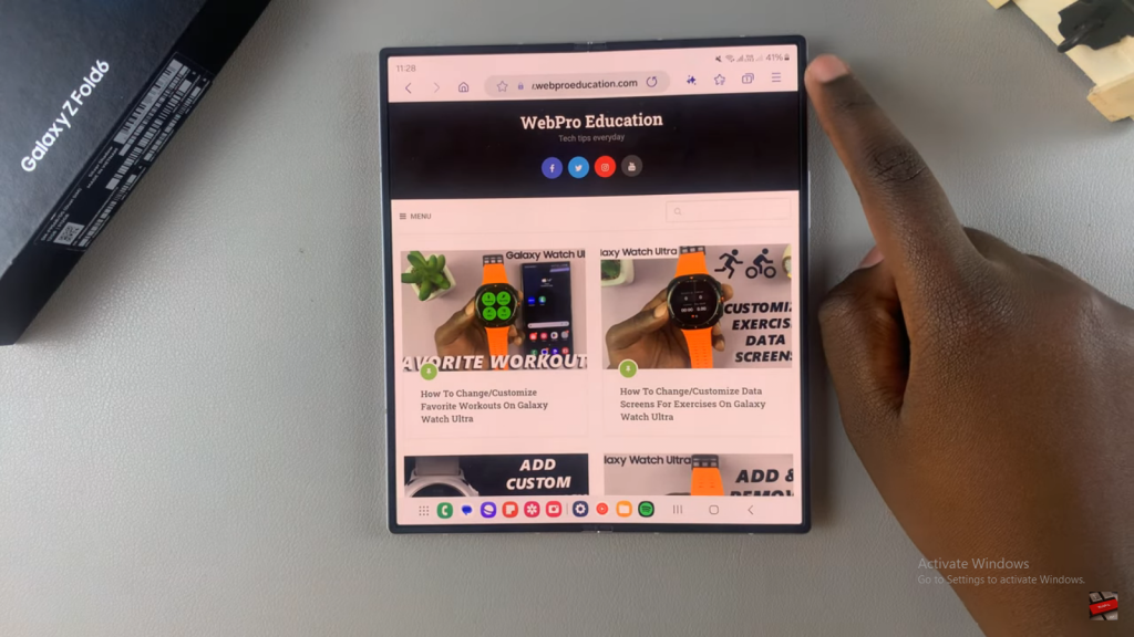 Enable Ad Blocker For Samsung Internet On Samsung Galaxy Z Fold 6