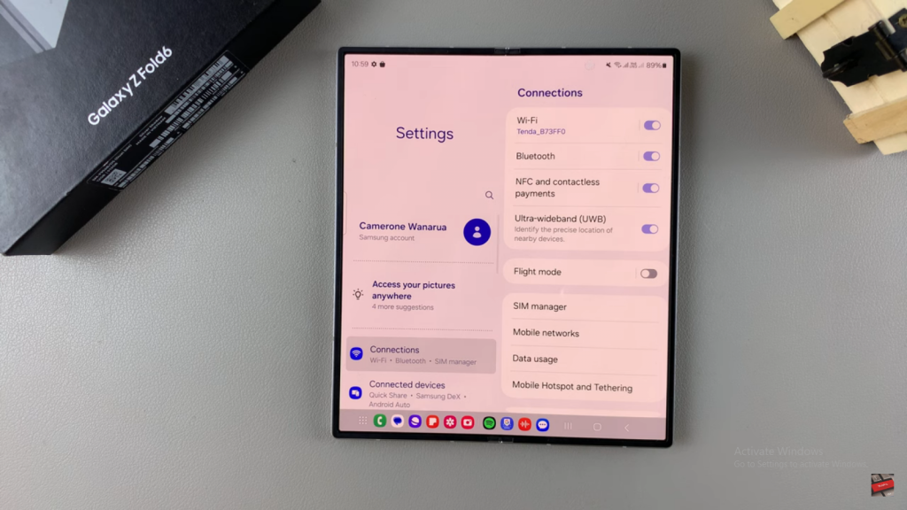 Change Mobile Hotspot Name & Password On Samsung Galaxy Z Fold 6