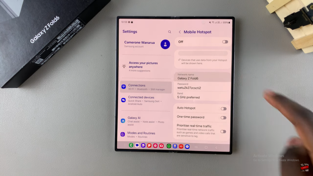 Change Mobile Hotspot Name & Password On Samsung Galaxy Z Fold 6