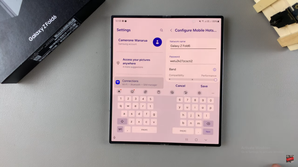 Change Mobile Hotspot Name & Password On Samsung Galaxy Z Fold 6