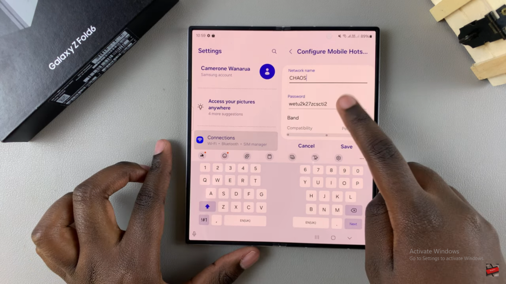 Change Mobile Hotspot Name & Password On Samsung Galaxy Z Fold 6