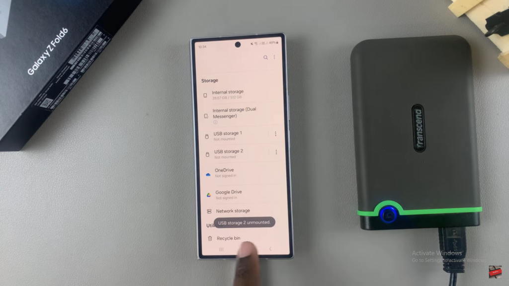 Safely Unmount /Eject External Hard Disk On Samsung Galaxy Z Fold 6