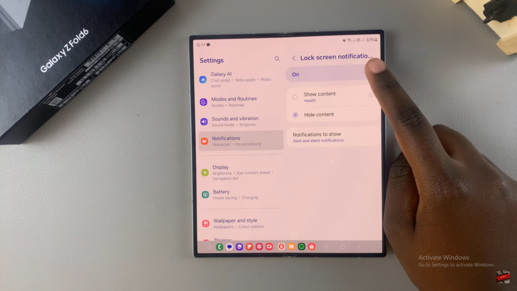 Disable Lock Screen Notifications On Samsung Galaxy Z Fold 6