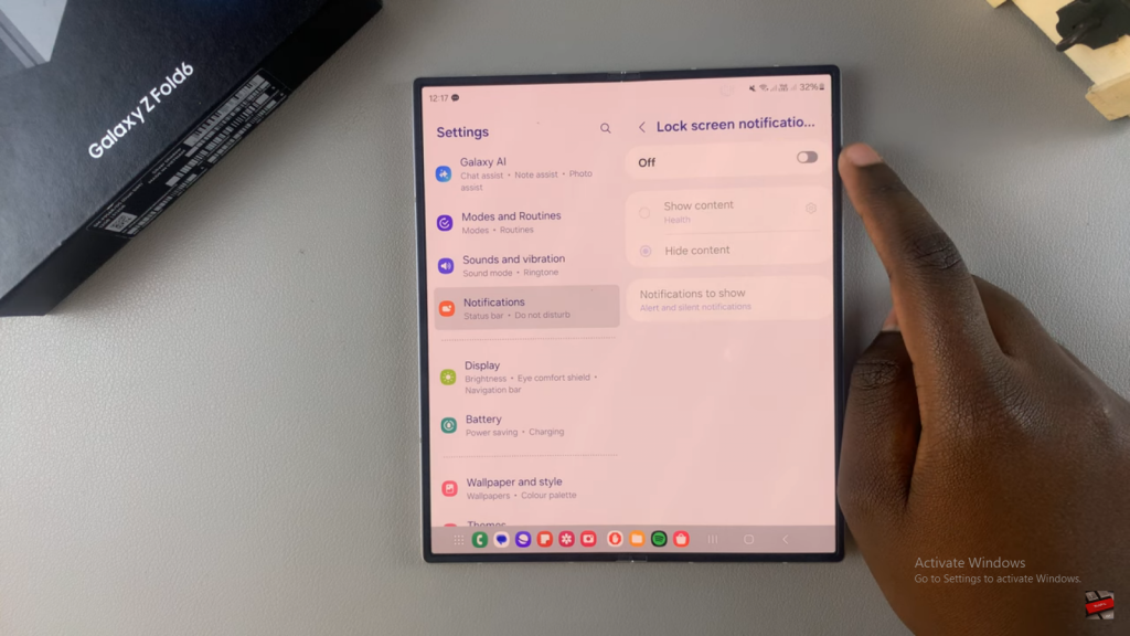 Disable Lock Screen Notifications On Samsung Galaxy Z Fold 6