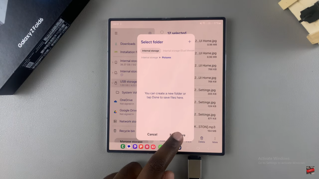 Transfer Files From USB Flash Drive To Samsung Galaxy Z Fold 6