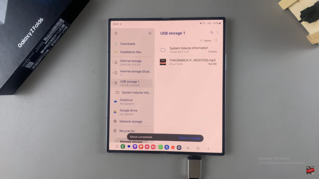 Transfer Files From USB Flash Drive To Samsung Galaxy Z Fold 6