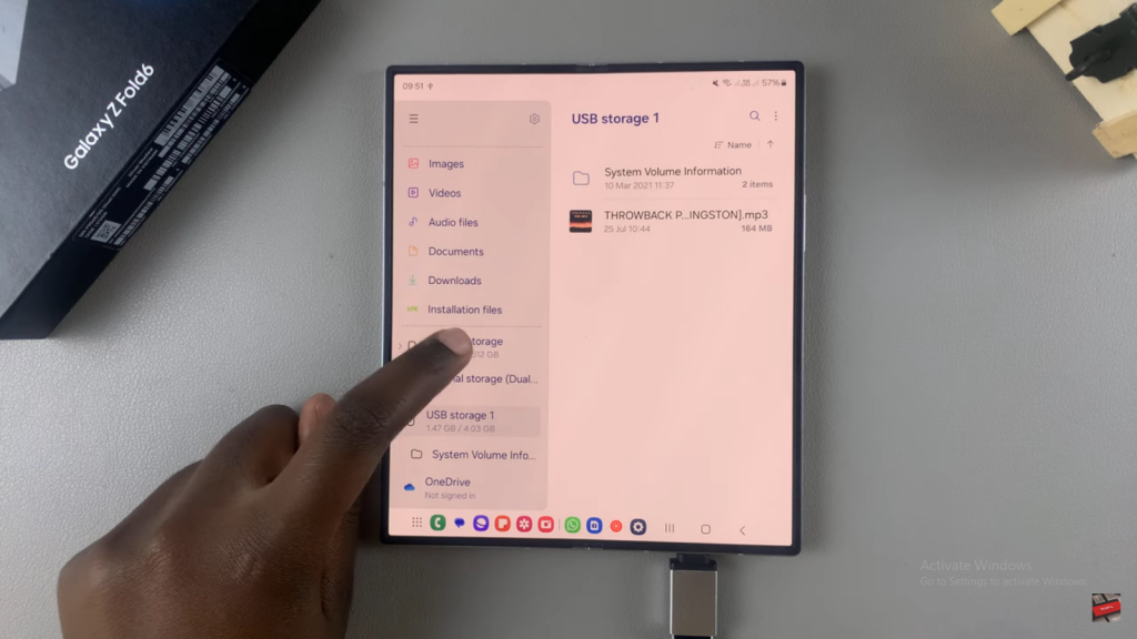 Transfer Files From USB Flash Drive To Samsung Galaxy Z Fold 6