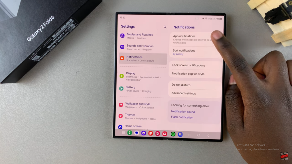 Disable Message Notifications On Samsung Galaxy Z Fold 6