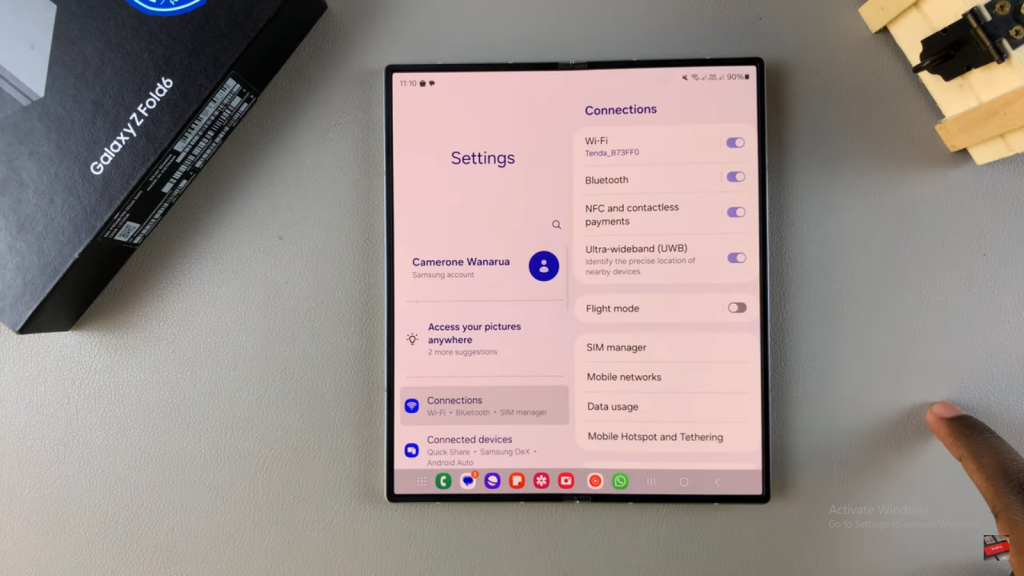 Show Recent Apps On The Taskbar Of Samsung Galaxy Z Fold 6