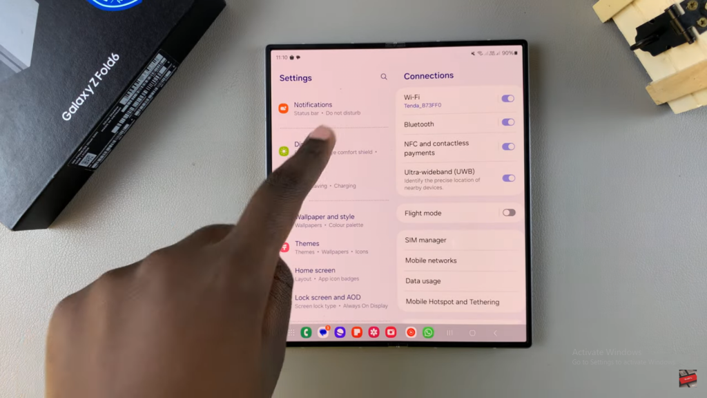 Show Recent Apps On The Taskbar Of Samsung Galaxy Z Fold 6