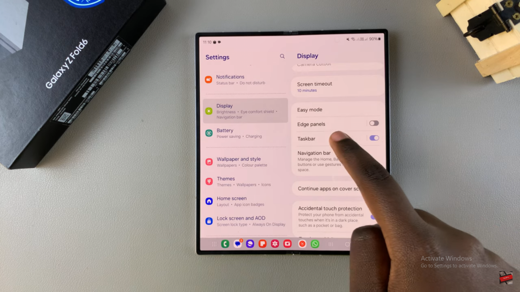 Show Recent Apps On The Taskbar Of Samsung Galaxy Z Fold 6