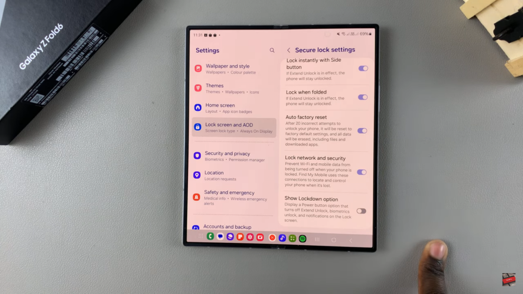 Enable Auto Factory Reset After 20 Failed Unlock Attempts Samsung Galaxy Z Fold 6