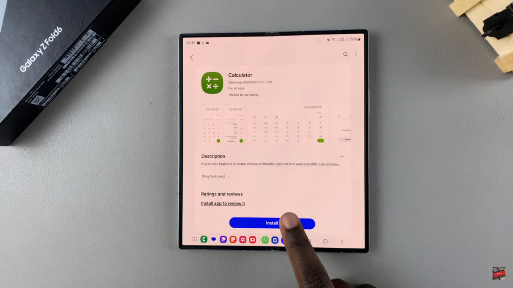 Install Samsung Calculator App On Samsung Galaxy Z Fold 6