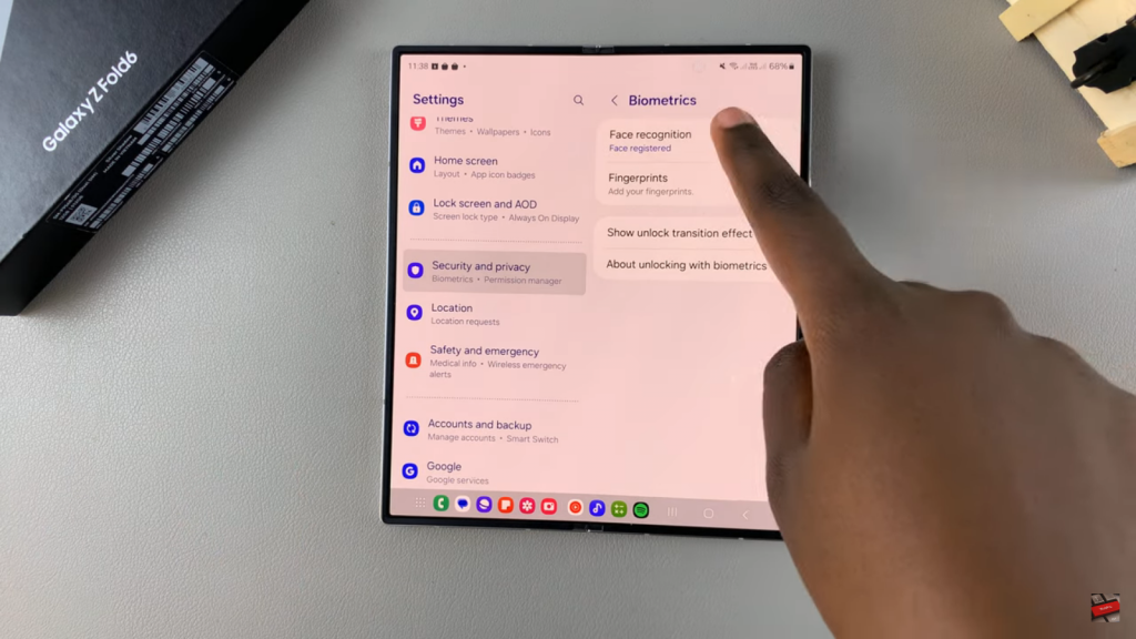  Remove Face ID Data From Samsung Galaxy Z Fold 6