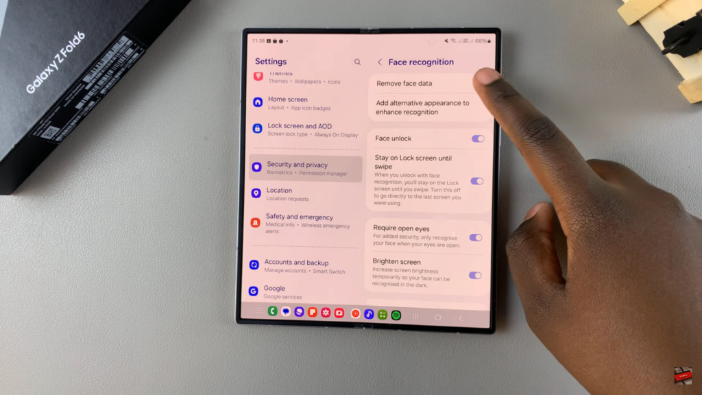  Remove Face ID Data From Samsung Galaxy Z Fold 6