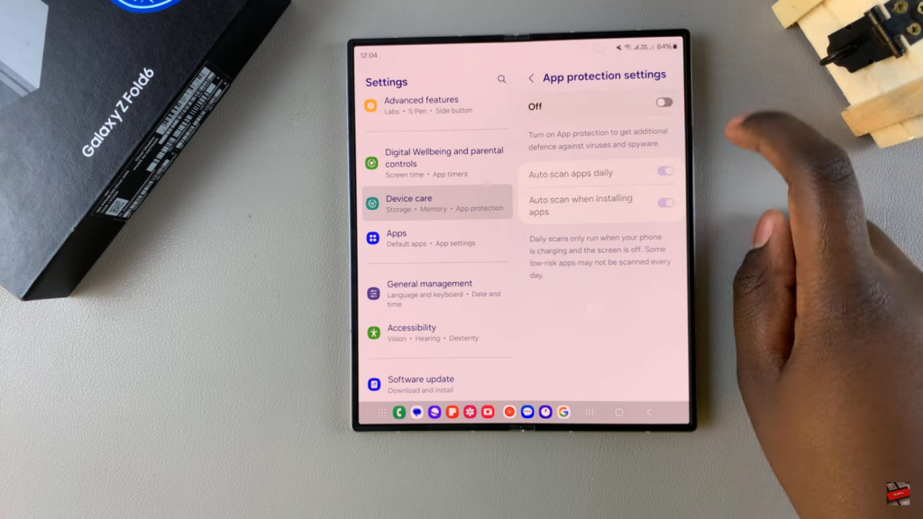 Disable App Protection On Samsung Galaxy Z Fold 6