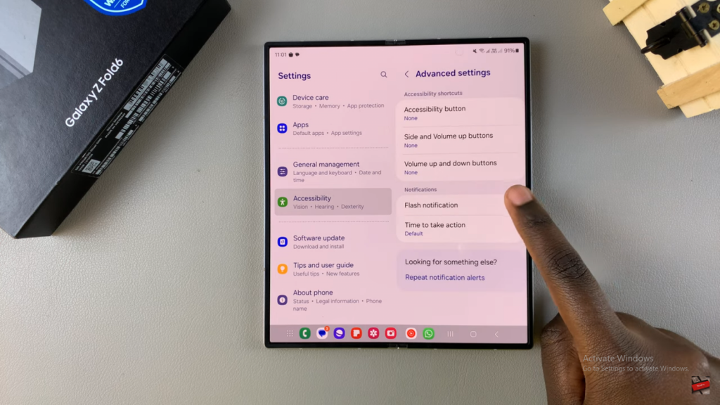 Enable Screen Flash Notifications On Samsung Galaxy Z Fold 6