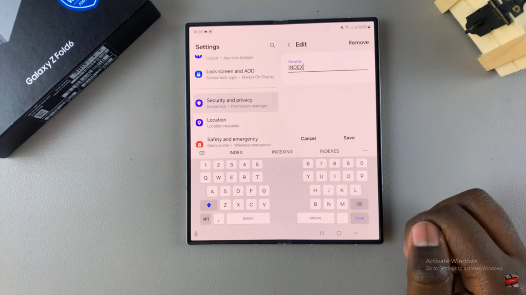 Rename Fingerprints On Samsung Galaxy Z Fold 6