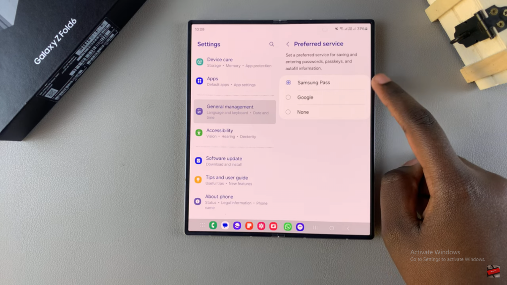 Make Google Password Manager Your Preferred Service On Samsung Galaxy Z Fold 6