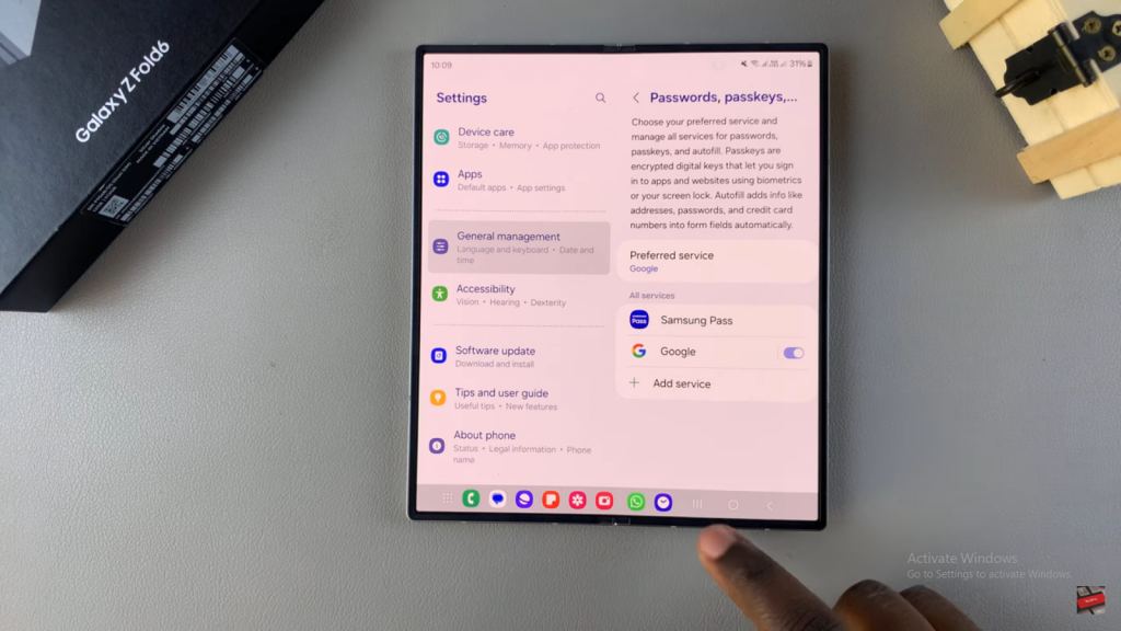 Make Google Password Manager Your Preferred Service On Samsung Galaxy Z Fold 6