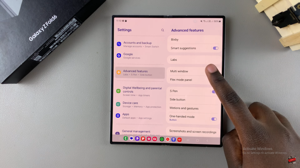 Enable/ Disable Full Screen In Split Screen On Galaxy Z Fold 6