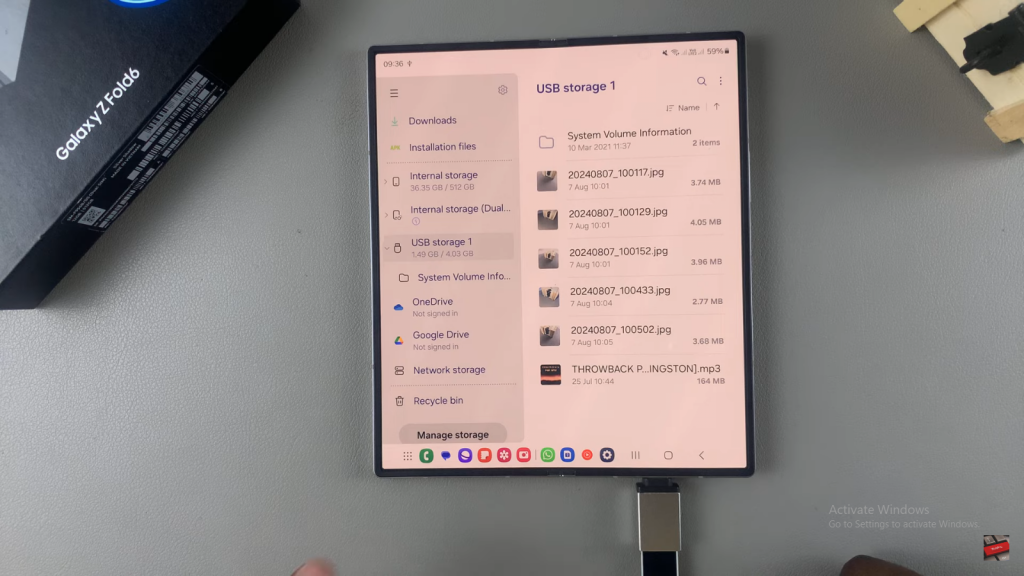 Transfer Files From Samsung Galaxy Z Fold 6 To USB Flash Drive