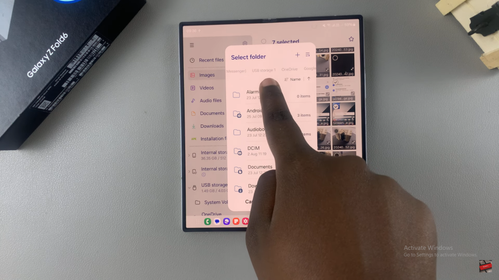 Transfer Files From Samsung Galaxy Z Fold 6 To USB Flash Drive