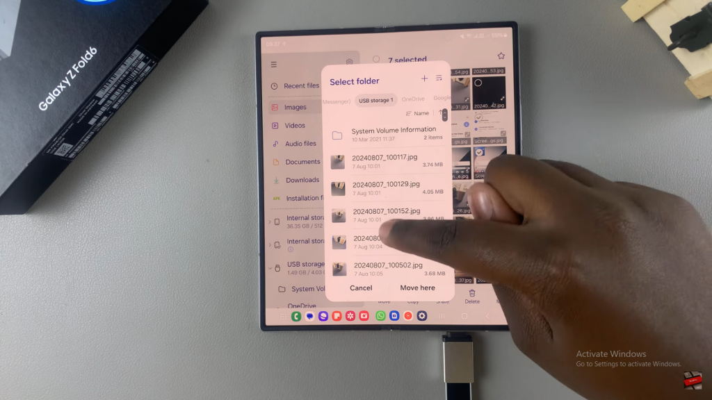 Transfer Files From Samsung Galaxy Z Fold 6 To USB Flash Drive