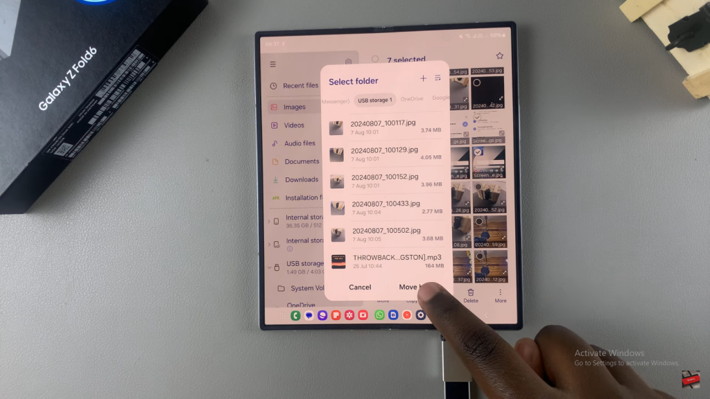 Transfer Files From Samsung Galaxy Z Fold 6 To USB Flash Drive