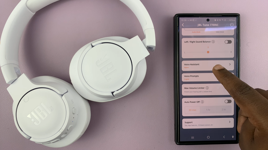 Voice Assistant On JBL Tune 770 NC Headphones