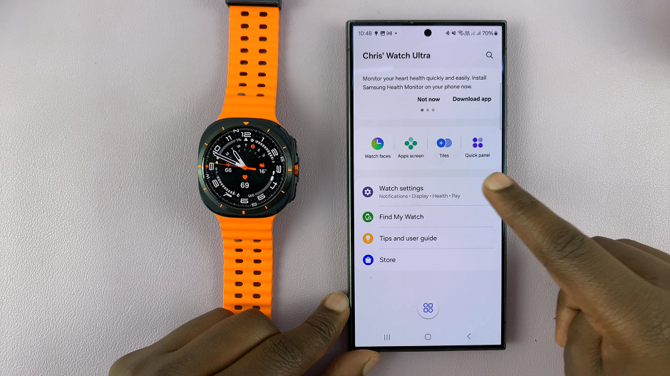 Galaxy Watch Ultra Watch Settings