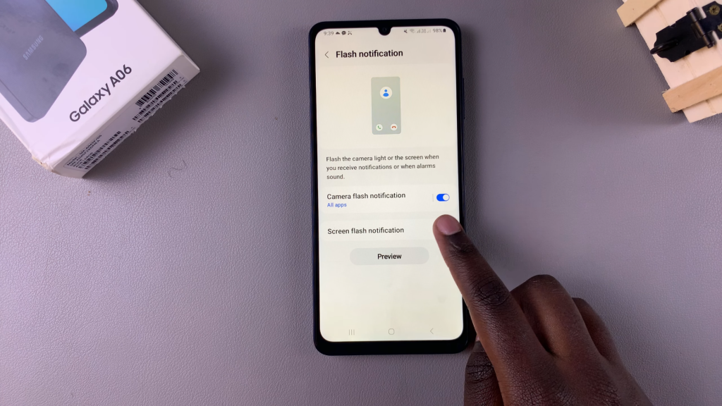 Enable Screen Flash Notifications On Samsung Galaxy A06