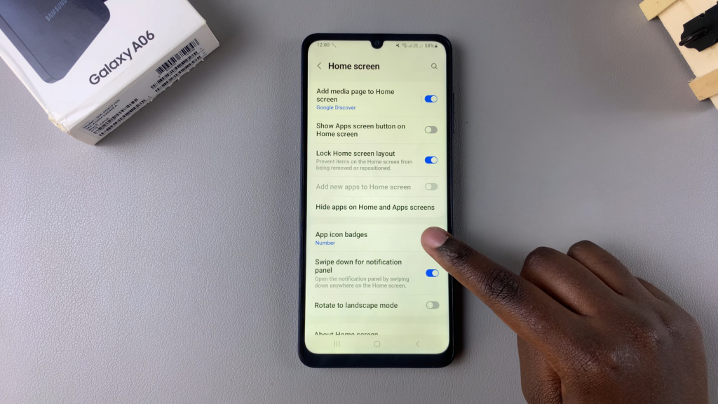 Enable/Disable App Icon Badges On Samsung Galaxy A06