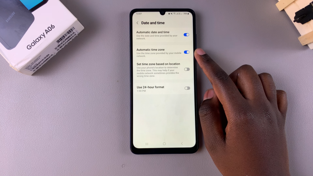 Turn Automatic Time Zone ON/ OFF On Samsung Galaxy A06