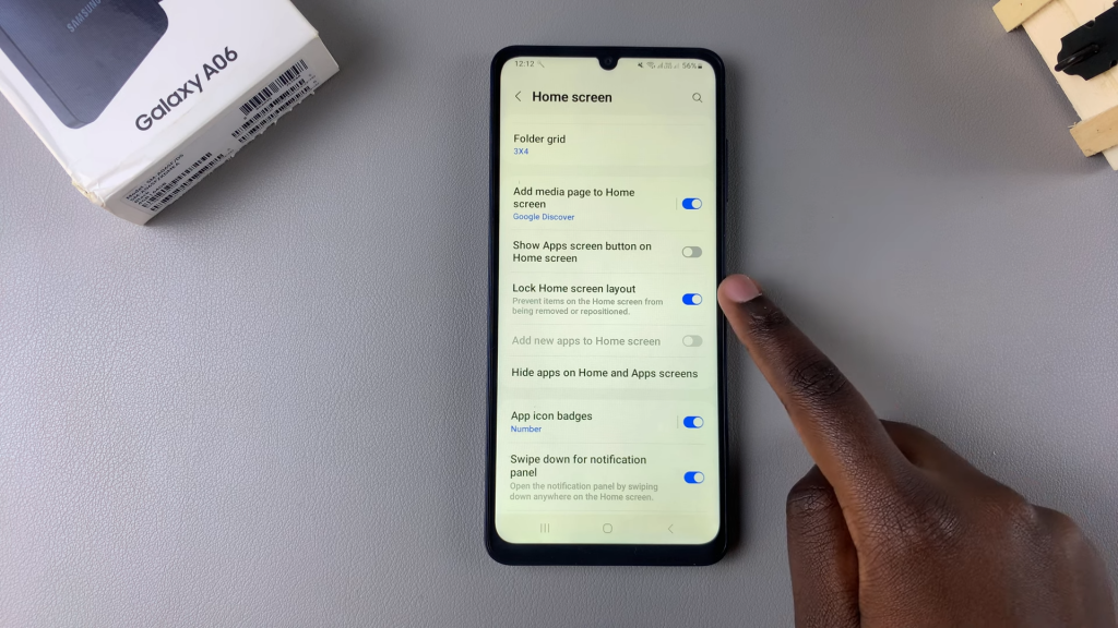 Unlock Home Screen Layout On Samsung Galaxy A06