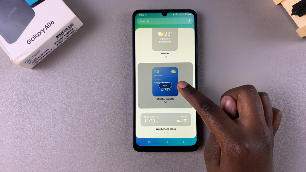 Add a Weather Widget To Home Screen Of Samsung Galaxy A06