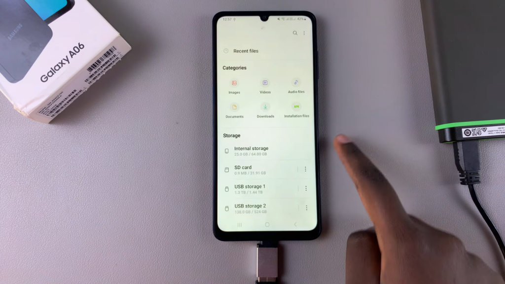 Transfer Files From An External Hard Disk To Samsung Galaxy A06