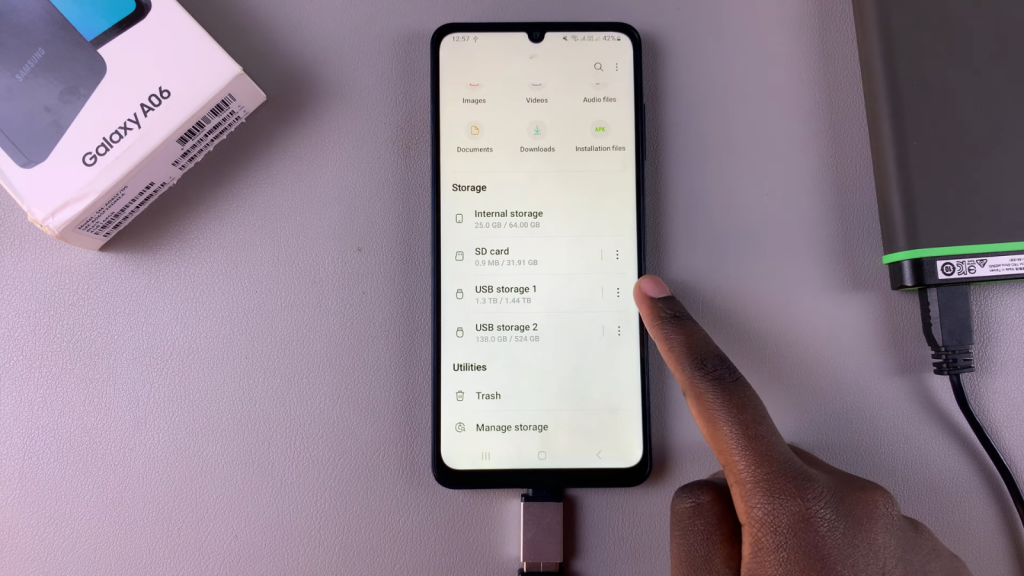 Transfer Files From An External Hard Disk To Samsung Galaxy A06