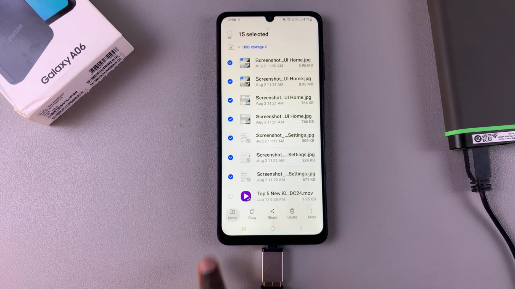 Transfer Files From An External Hard Disk To Samsung Galaxy A06